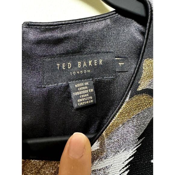 Ted Baker Black Floral Mini Dress - Picture 13 of 15